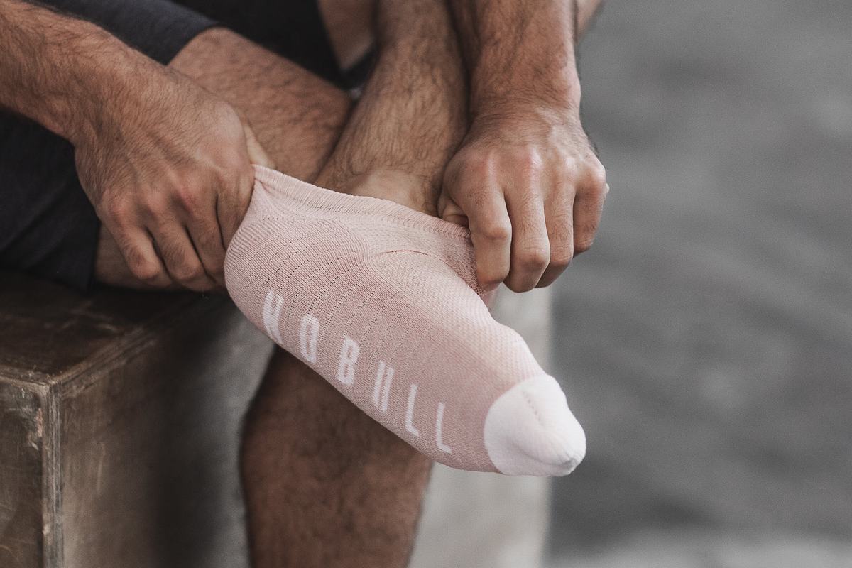 Nobull Low Men's Socks Rose White | Australia (IP8174)